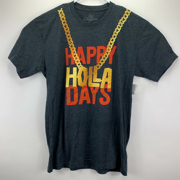 Kid Dangerous Mens Happy Holla Days Short Sleeve T-Shirt Charcoal Gray M - Picture 1 of 4